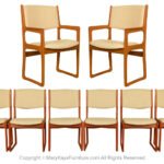 8 Mid-Century Modern Sculpted Teak Chairs Benny Linden