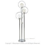 Mid-Century Modern Space Age Chrome 3 Orb Globe Floor Lamp