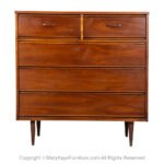 Mid-Century Highboy Tall Walnut Dresser by Dixie Furniture