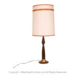 1960s Mid Century Modern Walnut and Brass Table Lamp