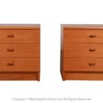 Mid-Century Teak Pair Nightstands Tables