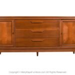 Mid Century Walnut Credenza Dresser Bassett
