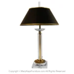Bauer Lamp Company Lucite Brass and Glass Table Lamp 1