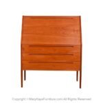 Danish Mid Century Teak Secretary Desk Vanity with Mirror Kai Kristiansen