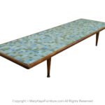 Mid Century Mosaic Tile Top Low Coffee Table