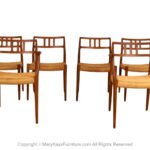 Mid Century Niels Moller Teak Dining Chairs 2 Arm 4 Side #64 #79