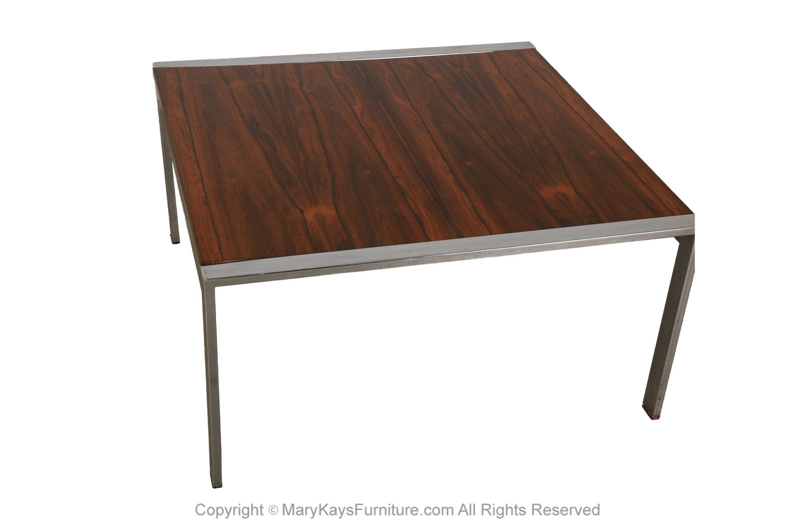 Mid Century rosewood chrome square Milo Baughman style coffee table 1 scaled