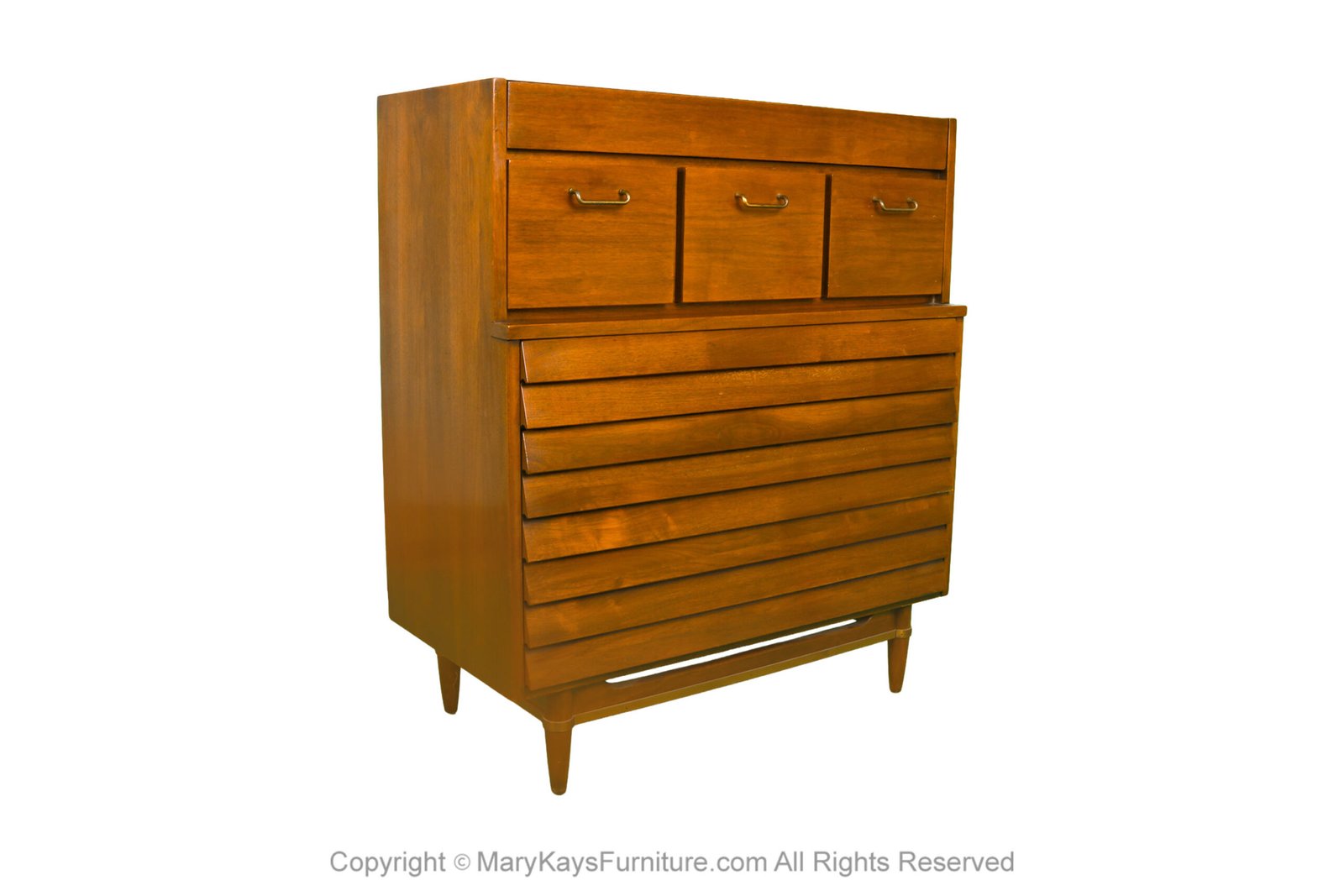 American of Martinsville HighBoy Dresser Chest Mid Century Modern 1 scaled