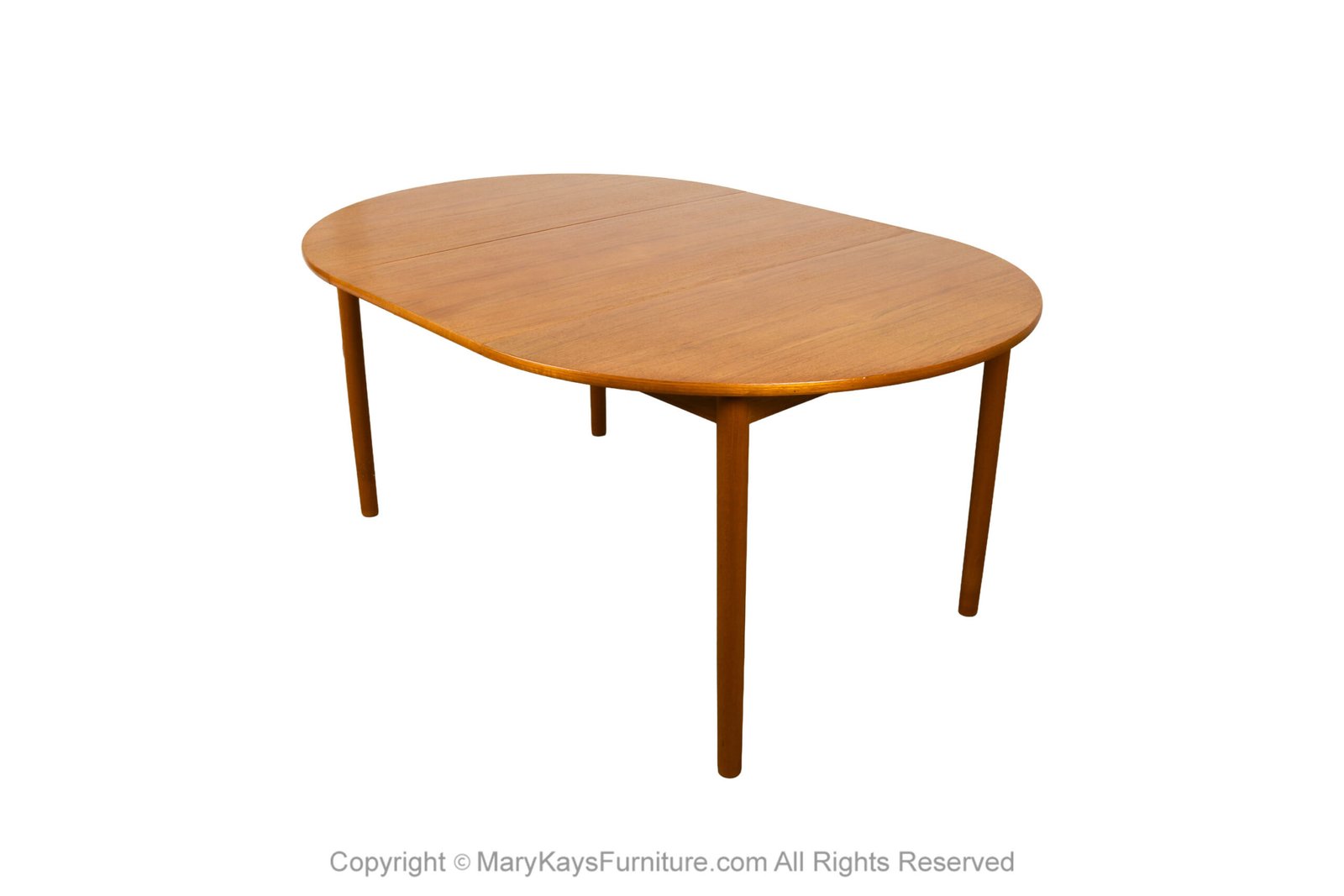 Mid Century teak Round Oval Extendable Dining Table 1 scaled