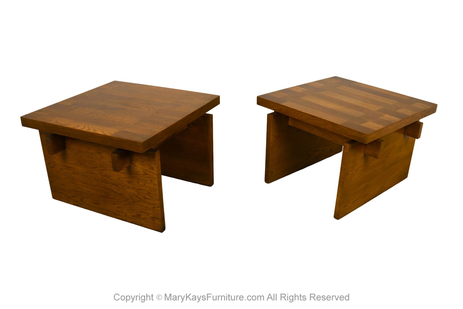 pair Mid Century Lane Brutalist end Tables 1 scaled